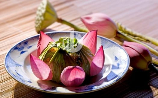 There is a Vietnamese culinary aspect embraced by pure lotus flowers.