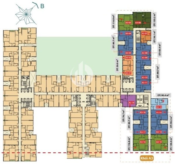 Layout of Gold View Apartment Block A 6th floor