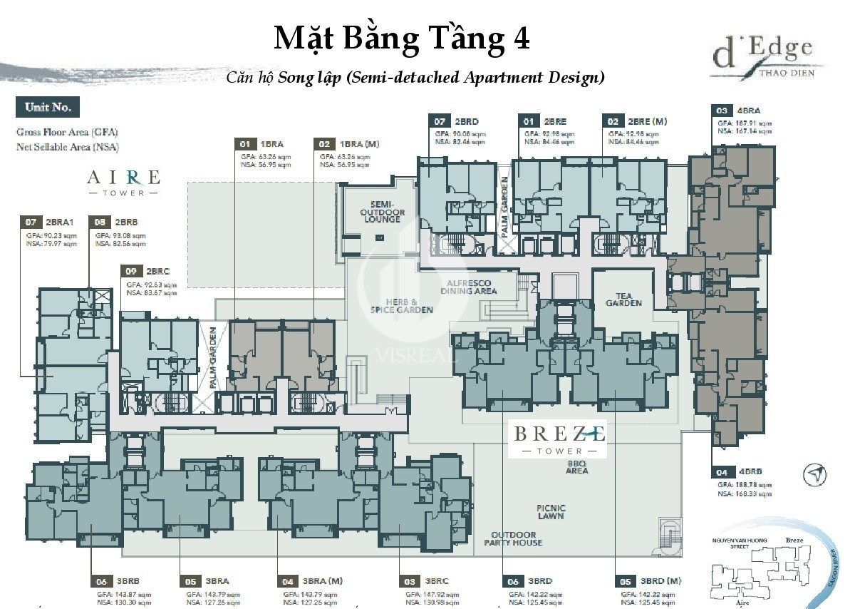 Floor 4th of luxury apartment in D'edge Thao Dien