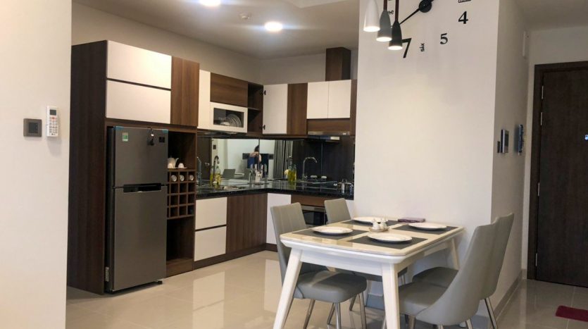 Elegant view of the dining area and kitchen