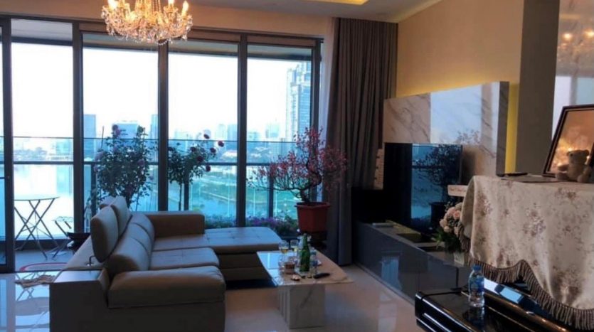 Fully furnished apartment for sale in Sunwah Pearl - 2 bedrooms with nice river view