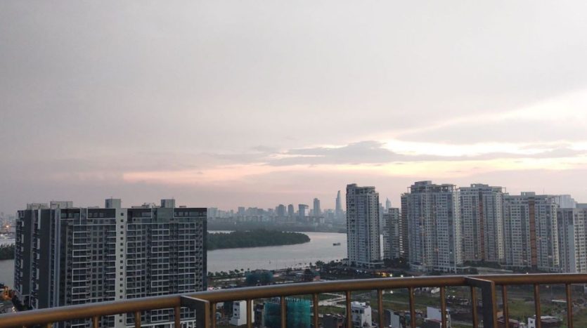 Sunset and Saigon River view from balcony