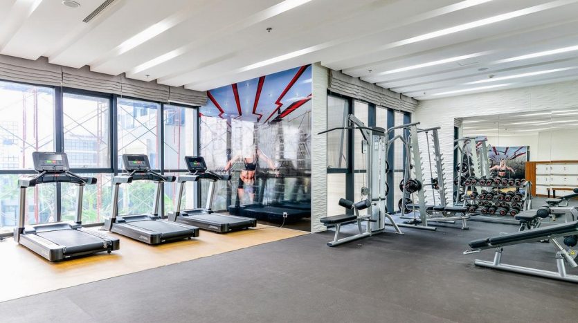 Stay active with the on-site gym and spa