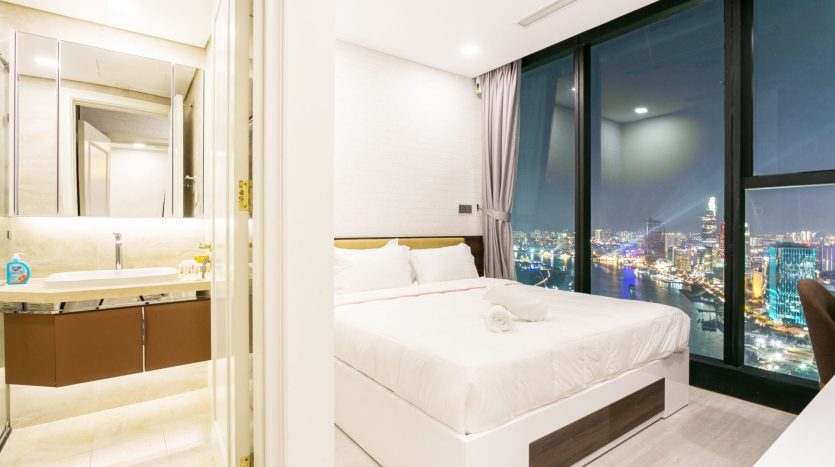 Spacious bedroom overlooking Saigon River
