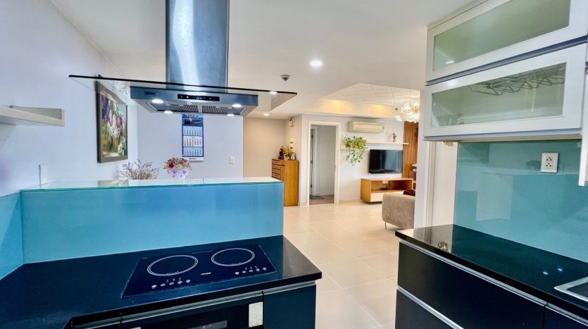 Open kitchen with high-quality appliances