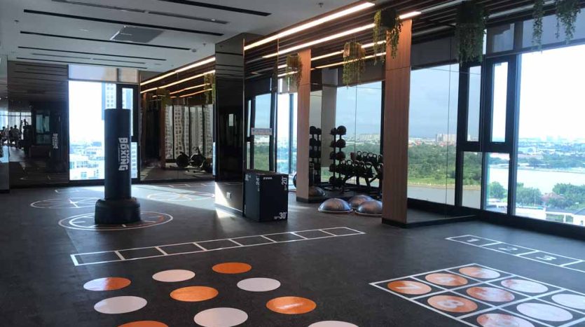 The modern gym at apartment for rent in Thao Dien