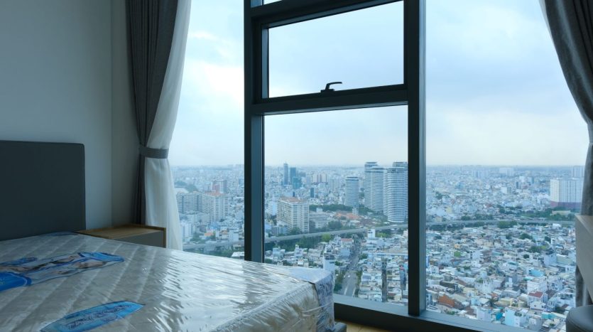 Stunning city views from the bedroom