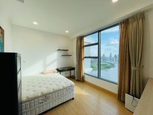 Master bedroom overlooking the river