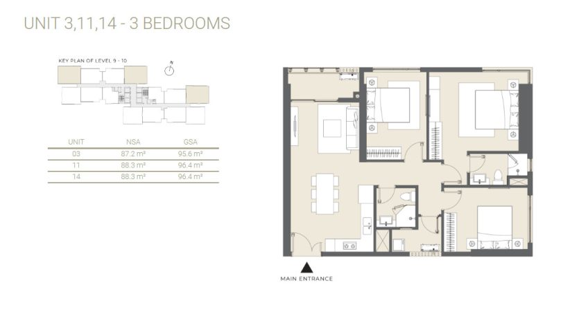 Lumiere Riverside 3 bedrooms layout