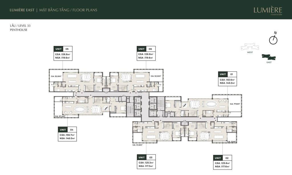 Masteri Lumiere Riverside Penthouse layout