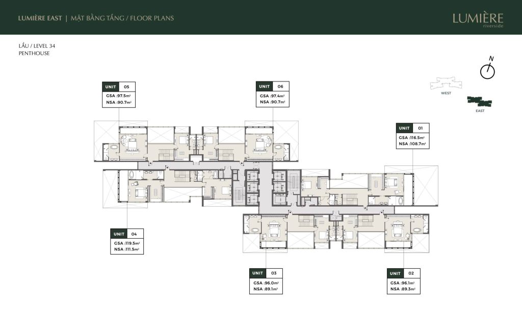 Masteri Lumiere Riverside Penthouse layout