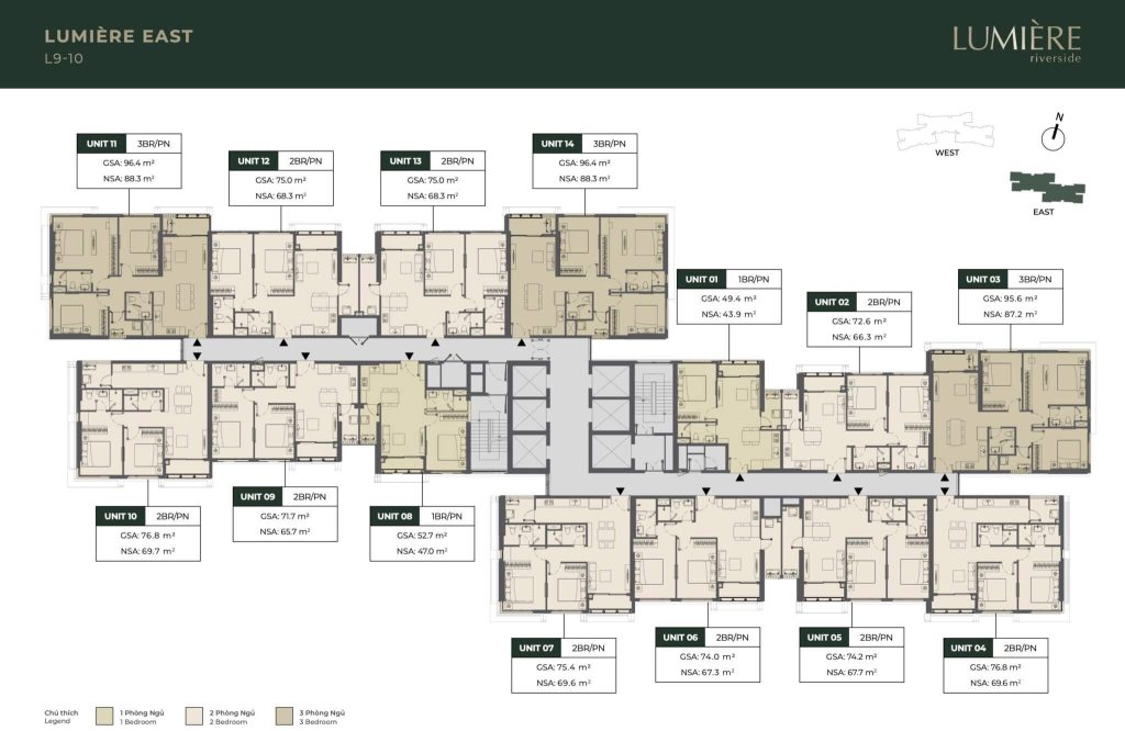 Masteri Lumiere Riverside Apartment layout