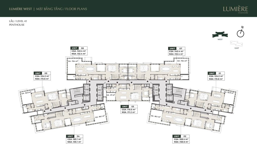 Masteri Lumiere Riverside penthouse layout