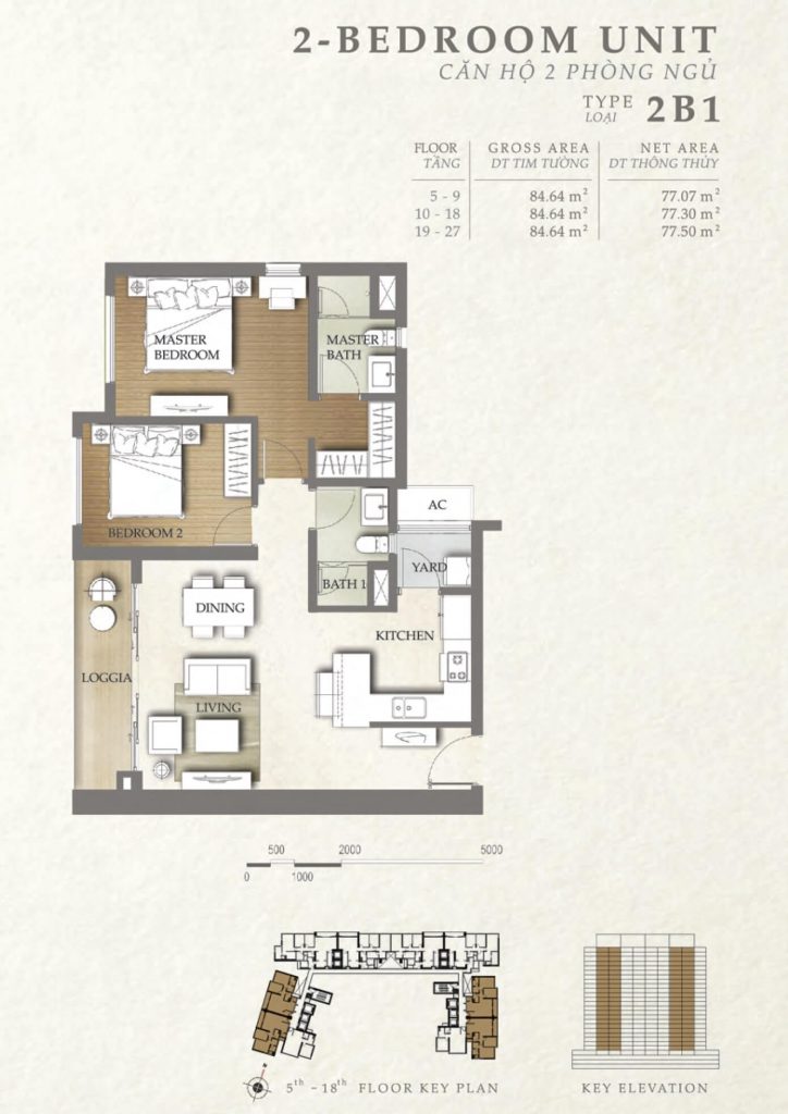 2 bedroom apartment layout Nassim Thao Dien