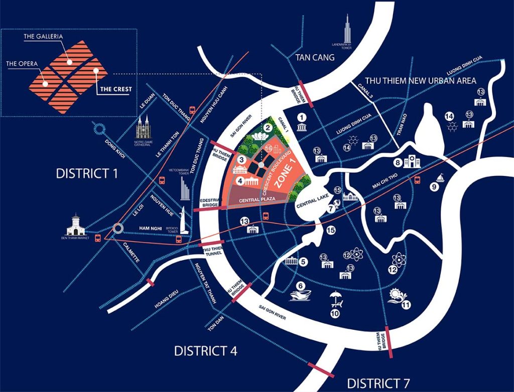 Location of The Metropole Thu Thiem