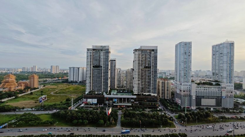 Lumiere apartment view overlooking hanoi highway