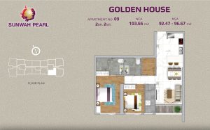 Golden House Sunwah Pearl 2 bedroom layout No.09