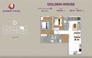 Golden House Sunwah Pearl 2 bedroom layout No.06