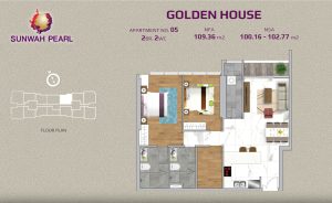 Golden House Sunwah Pearl 2 bedroom layout No.05