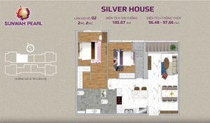 Silver House Sunwah Pearl 2 bedroom layout No.02