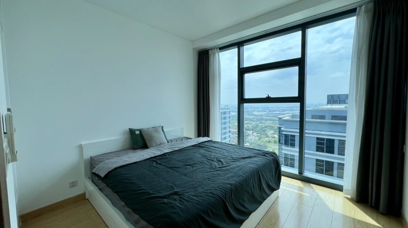 Cozy bedroom with nice city view