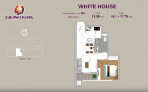 white house layout 1 bedroom apartment No.09