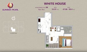 white house layout 1 bedroom apartment No.08