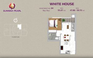 white house layout 1 bedroom apartment No.04