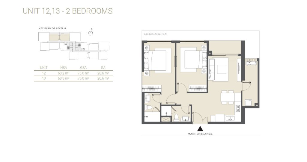 Lumiere Rieverside 2 bedroom apartment layout 