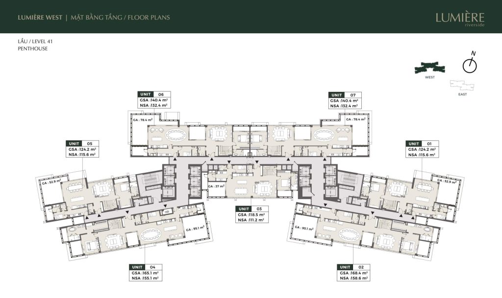 West Lumiere Riverside penthouse layout 
