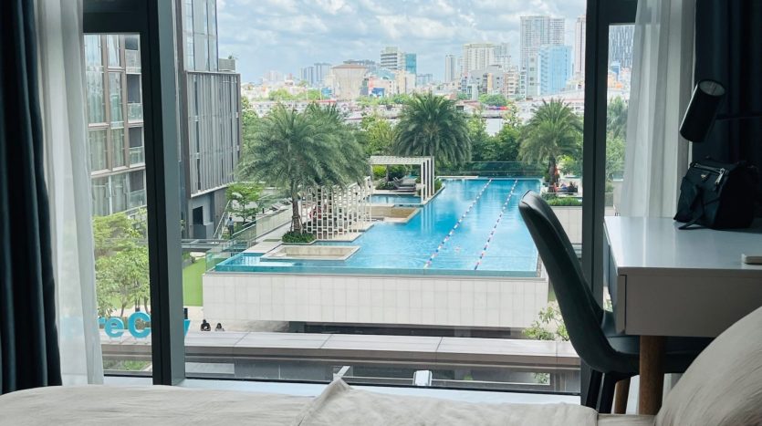 Pool view from bedroom