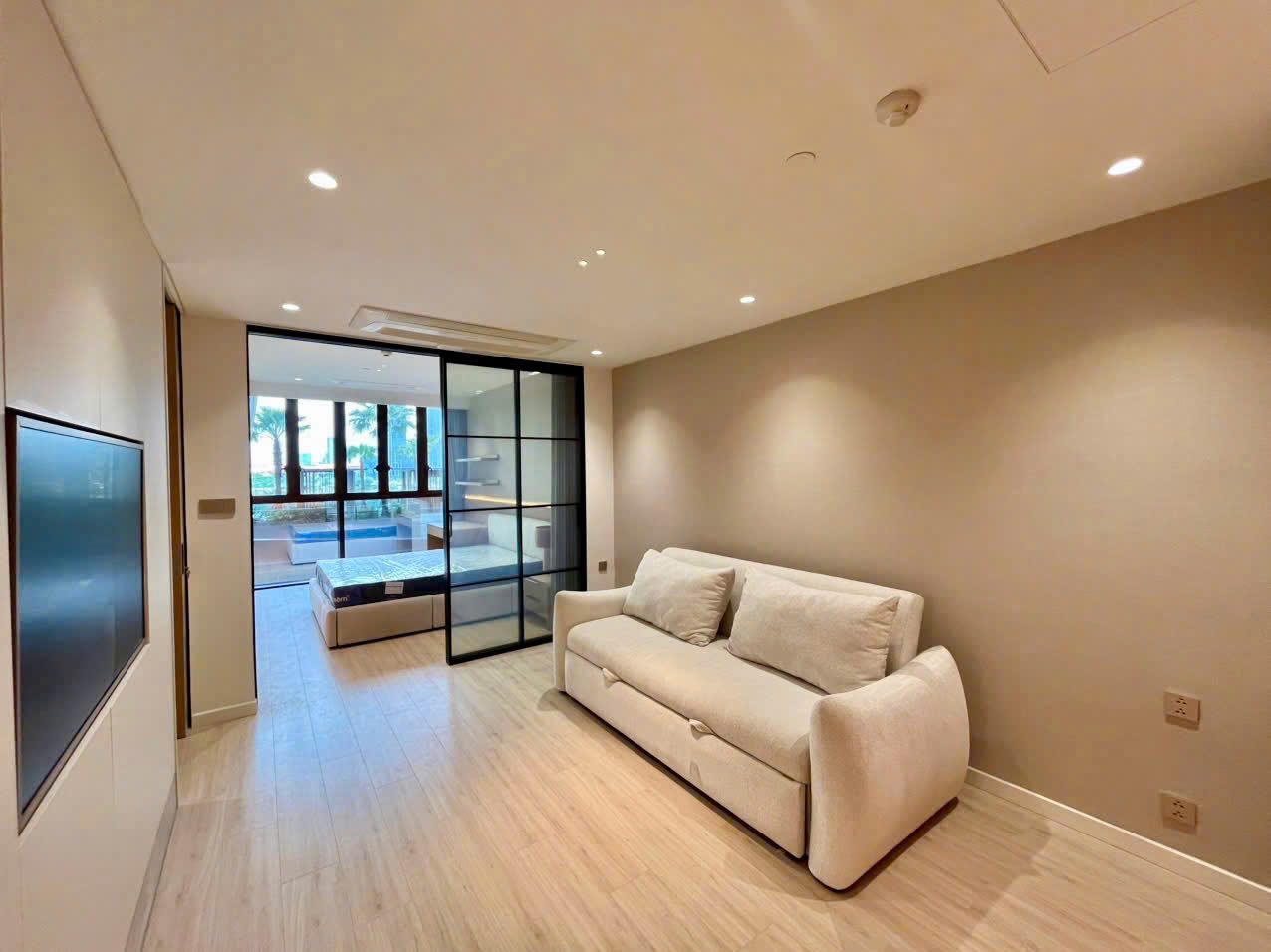 Duplex 2 bedroom apartment at Metropole Thu Thiem with private garden