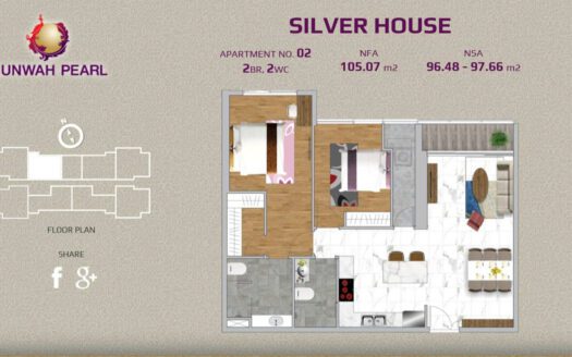 Sunwah Pearl 2 bedroom apartment for sale 105m2 – SH-layout 02, basic furniture – photo 2