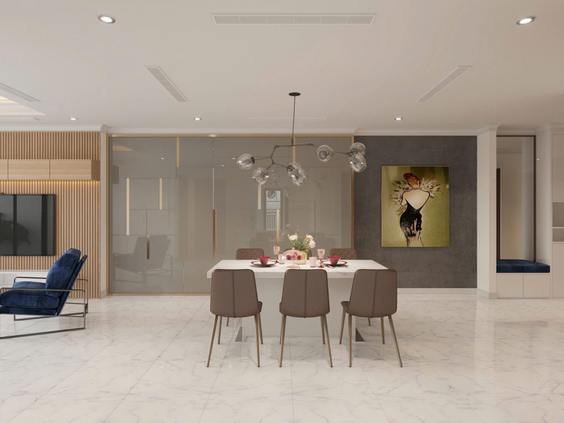 Vinhomes Central Park 3 bedroom for rent Landmark 3 - City view