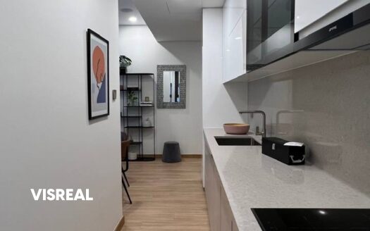Well-equipped kitchen at 1BR apartment for rent in Galleria Metropole Thu Thiem