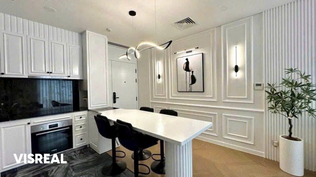 masteri lumiere riverside 3 bedroom for rent stylish home & white tone