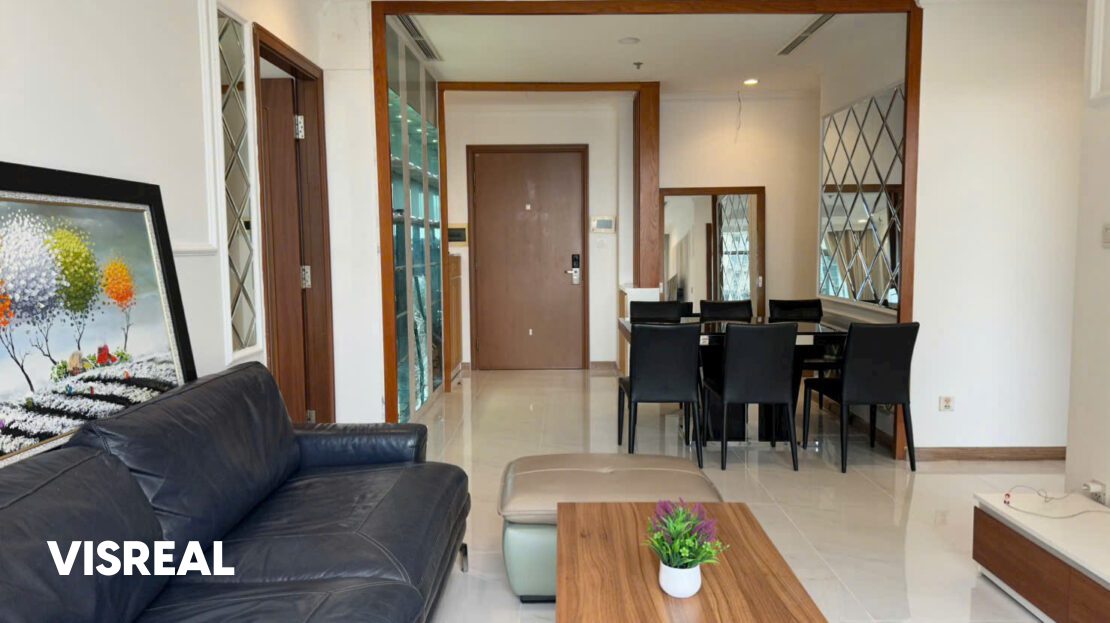 Vinhomes Central Park 2 bedroom for rent central 1 with modern living room