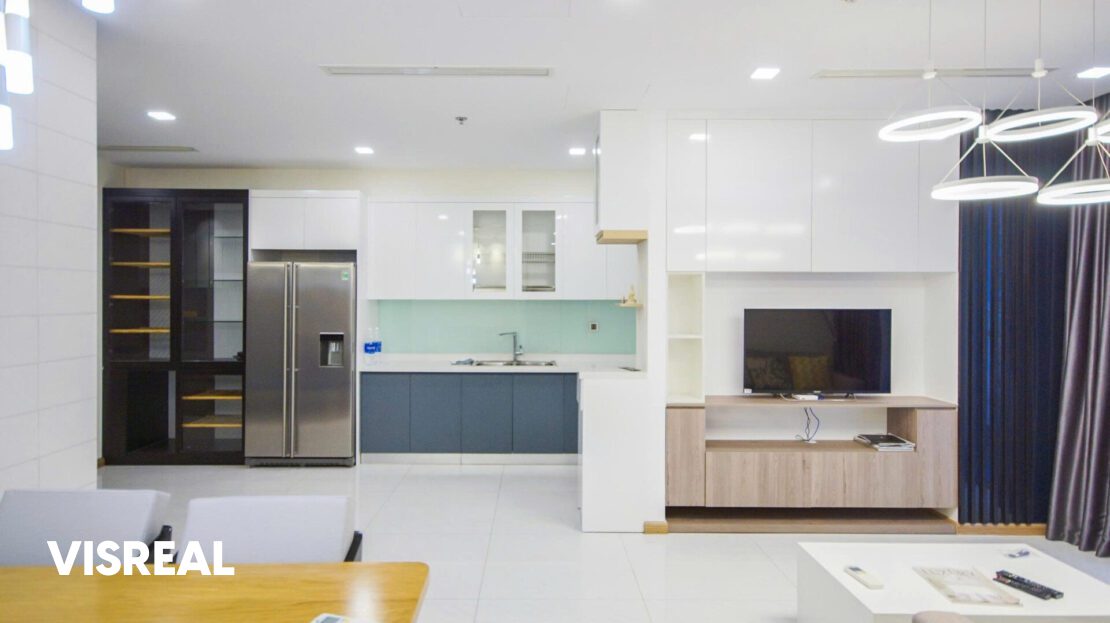 vinhomes central park 3 bedroom for rent in Park 2 - open dining area