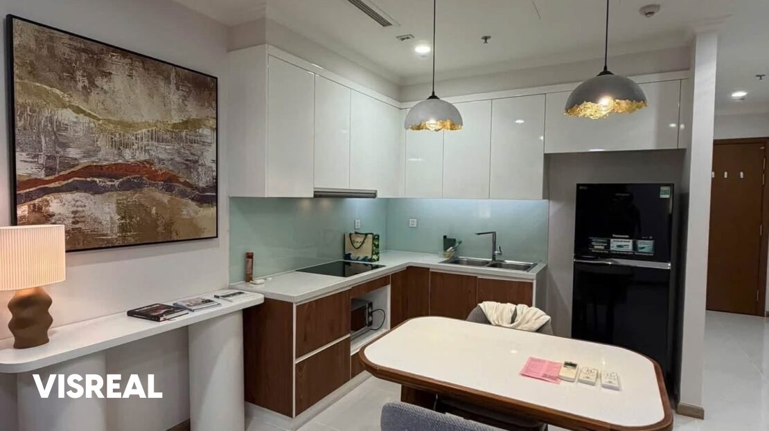 Modern 1 bedroom rental Vinhomes Central Park – High-floor city view