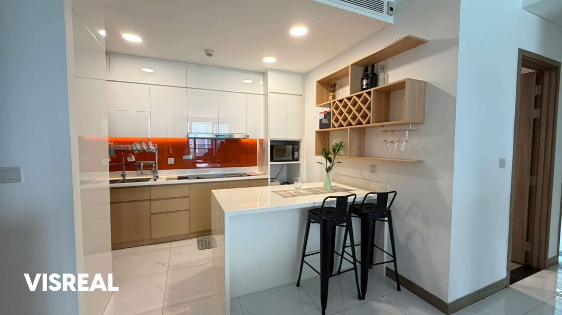 RIverside 2 bedroom apartment for rent in Sunwah Pearl - River view & Bitexco view