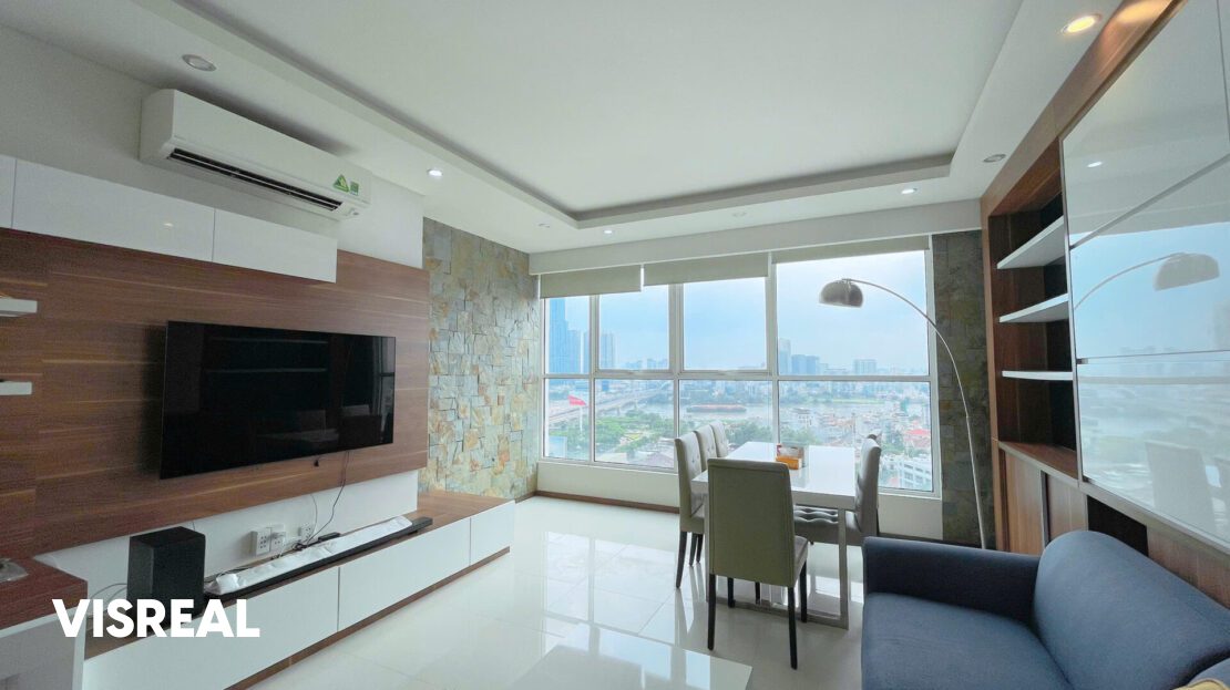 Thao Dien Pearl 3 bedroom apartment for rent – 134.5m² high floor with city view