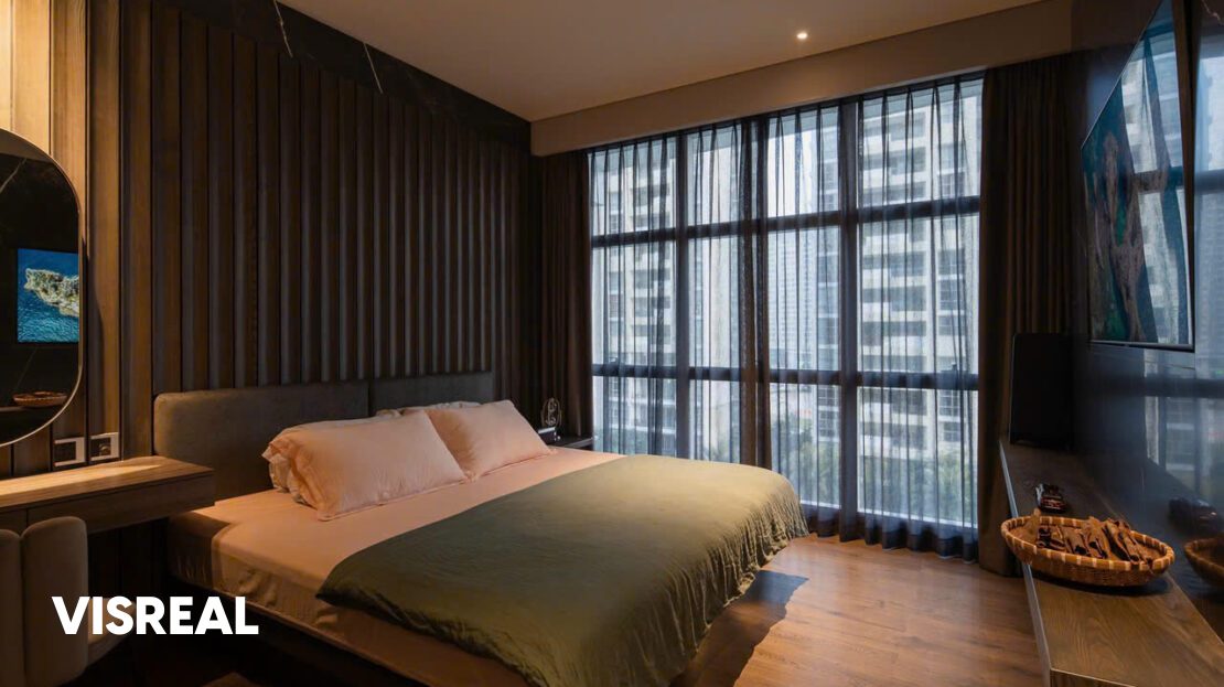 The Estella 3BR apartment for rent with modern interior and cozy bedroom