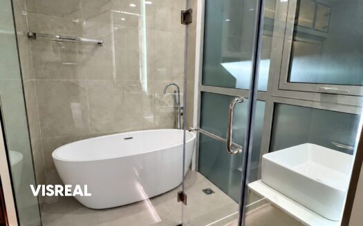 3BR apartment for rent Landmark 1 Vinhomes Central Park – elegant white-gold interior