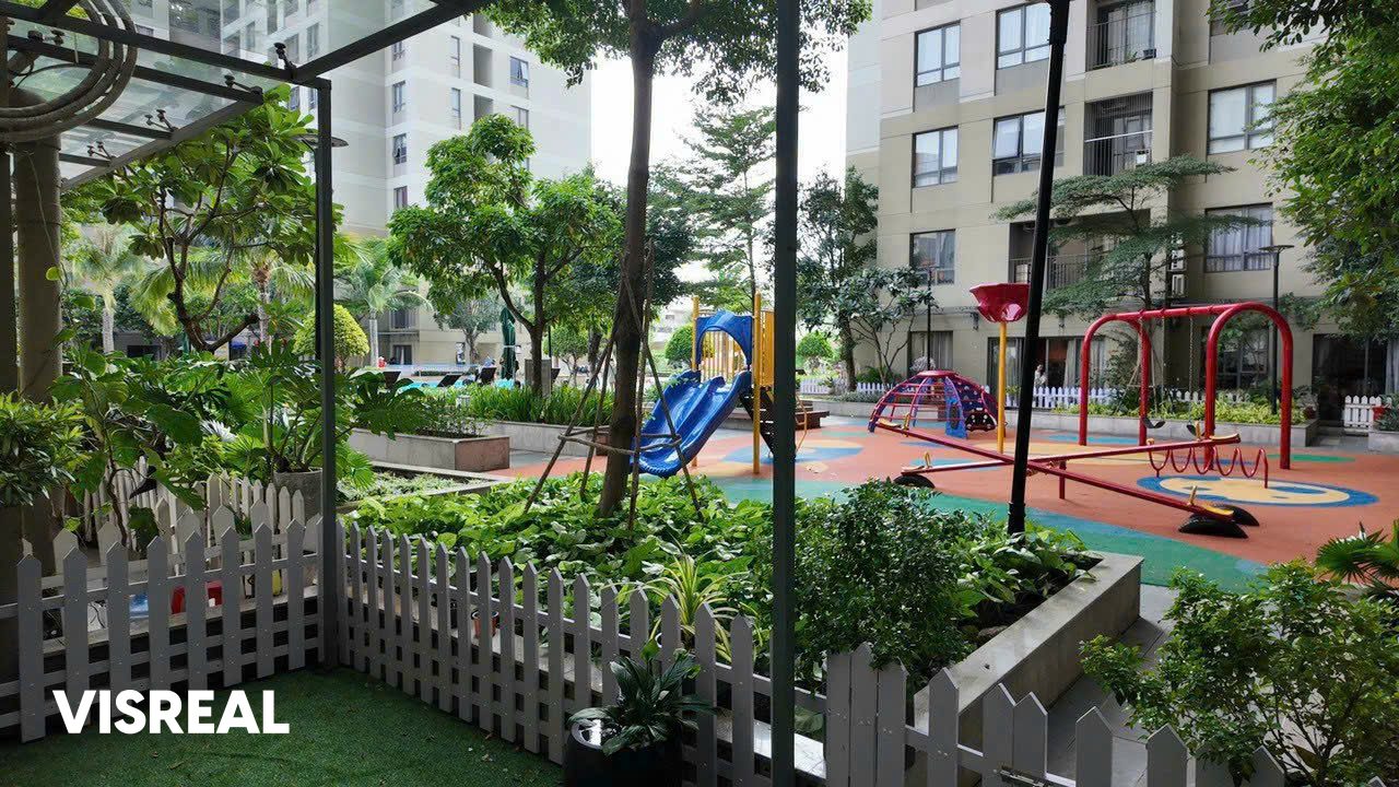 Children's playground and garden inside the Masteri Thao Dien compound